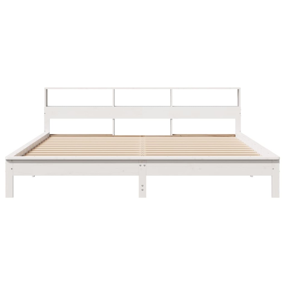 Estructura de cama sin colchón madera maciza blanca 200x200