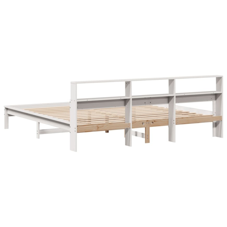 Estructura de cama sin colchón madera maciza blanca 200x200