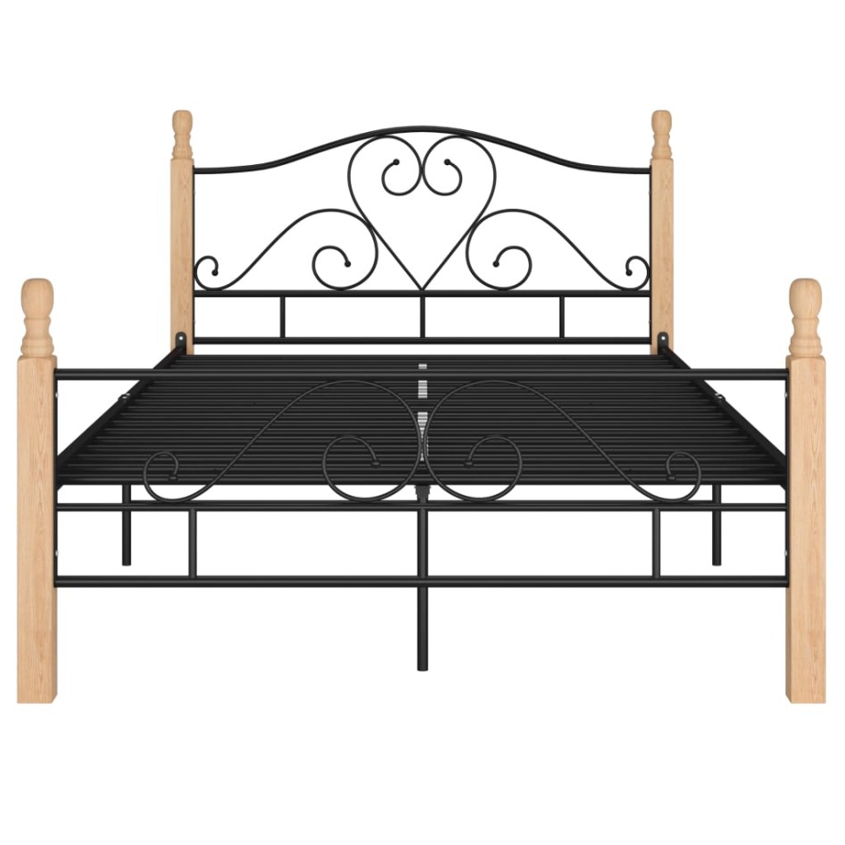 Estructura de cama de metal negro 120x200
