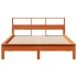 Cama sin colchón madera maciza de pino marrón cera 140x200