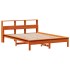 Estructura de cama sin colchón madera maciza marrón 135x190