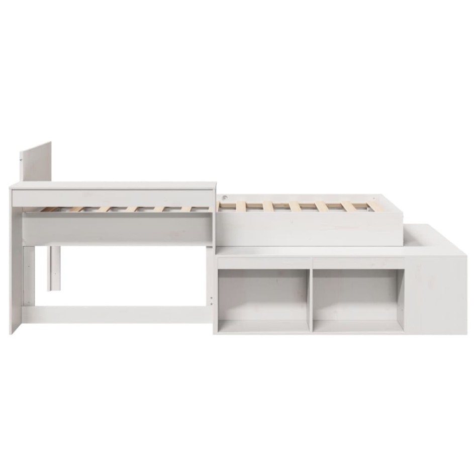 Estructura de cama sin colchón madera maciza blanca 75x190