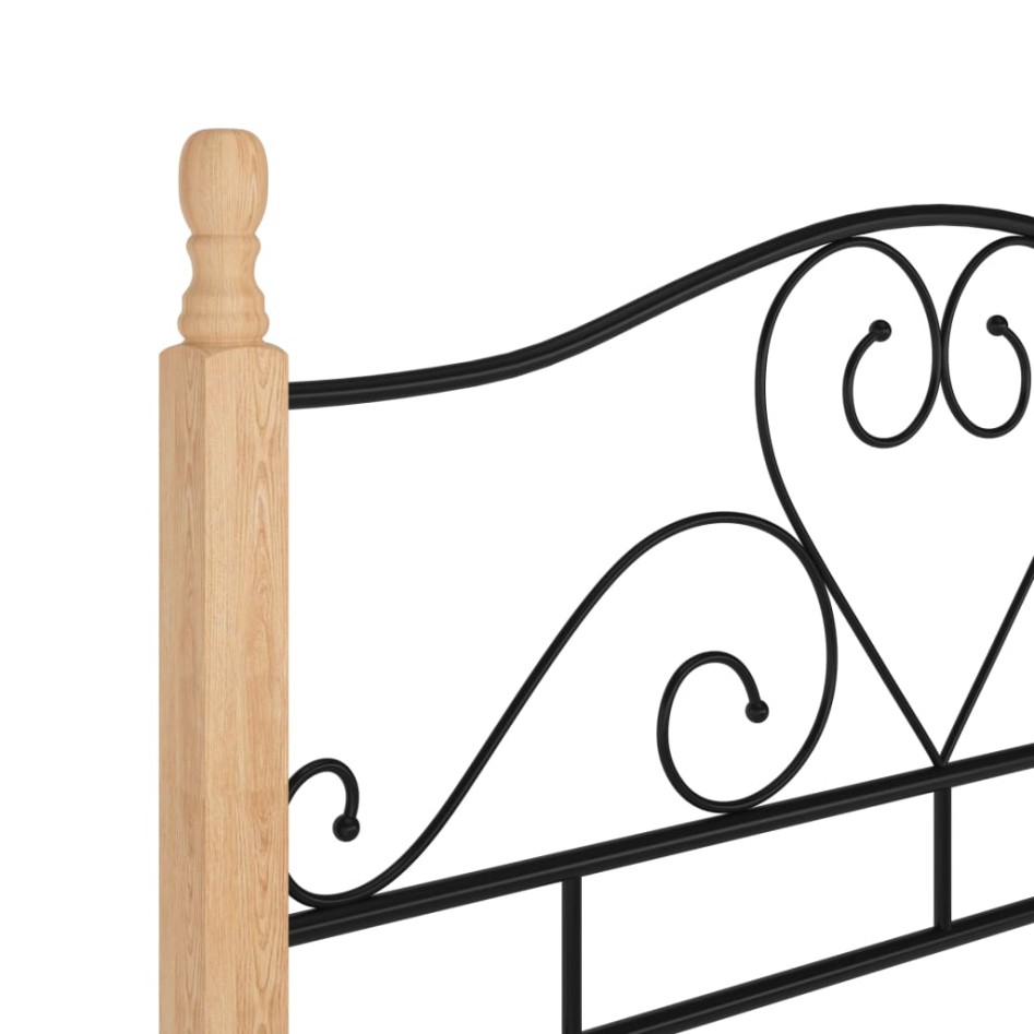 Estructura de cama de metal negro 120x200