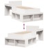 Estructura de cama sin colchón madera maciza blanca 75x190