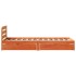 Estructura de cama sin colchón madera maciza marrón 75x190