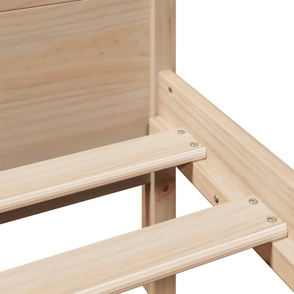 Estructura de cama sin colchón madera maciza de pino 135x190