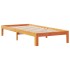 Cama con estantería sin colchón madera maciza marrón 90x190