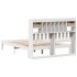 Cama con estantería sin colchón madera maciza blanca 160x200