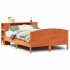 Cama con estantería sin colchón madera maciza marrón