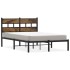 Estructura de cama sin colchón metal roble ahumado 120x190