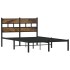 Estructura de cama sin colchón metal roble ahumado 120x190