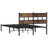 Estructura de cama sin colchón metal roble ahumado 120x190