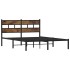 Estructura de cama sin colchón metal roble ahumado 135x190