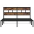 Estructura de cama sin colchón metal roble ahumado 135x190