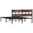 Estructura de cama sin colchón metal roble ahumado 135x190