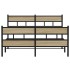 Estructura de cama sin colchón metal roble Sonoma 140x190