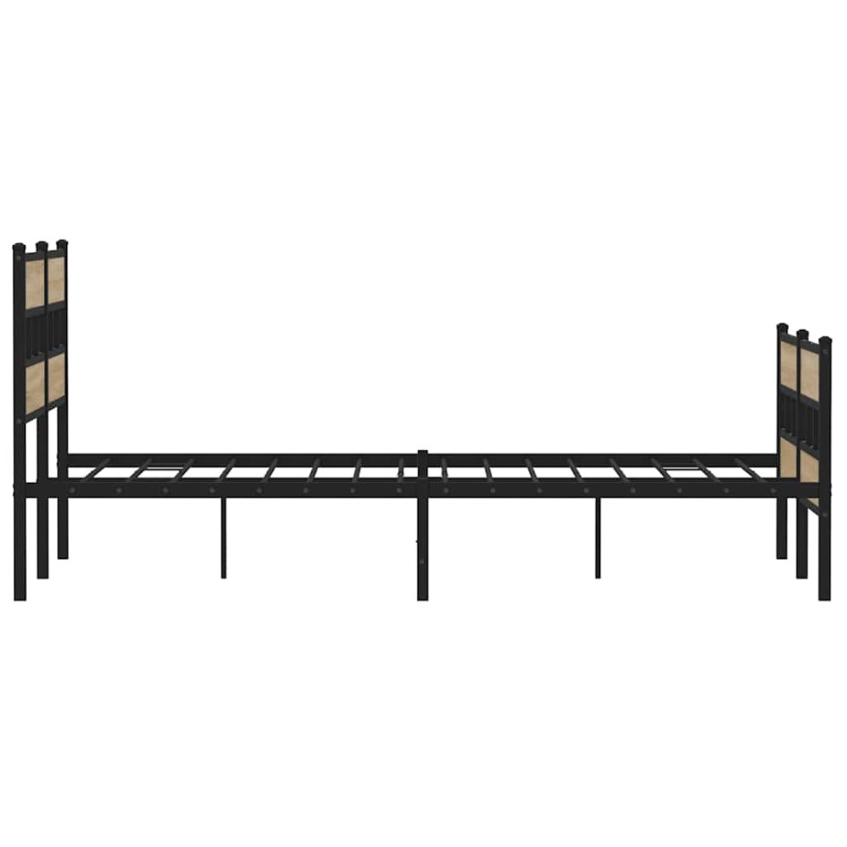 Estructura de cama sin colchón metal roble Sonoma 140x190