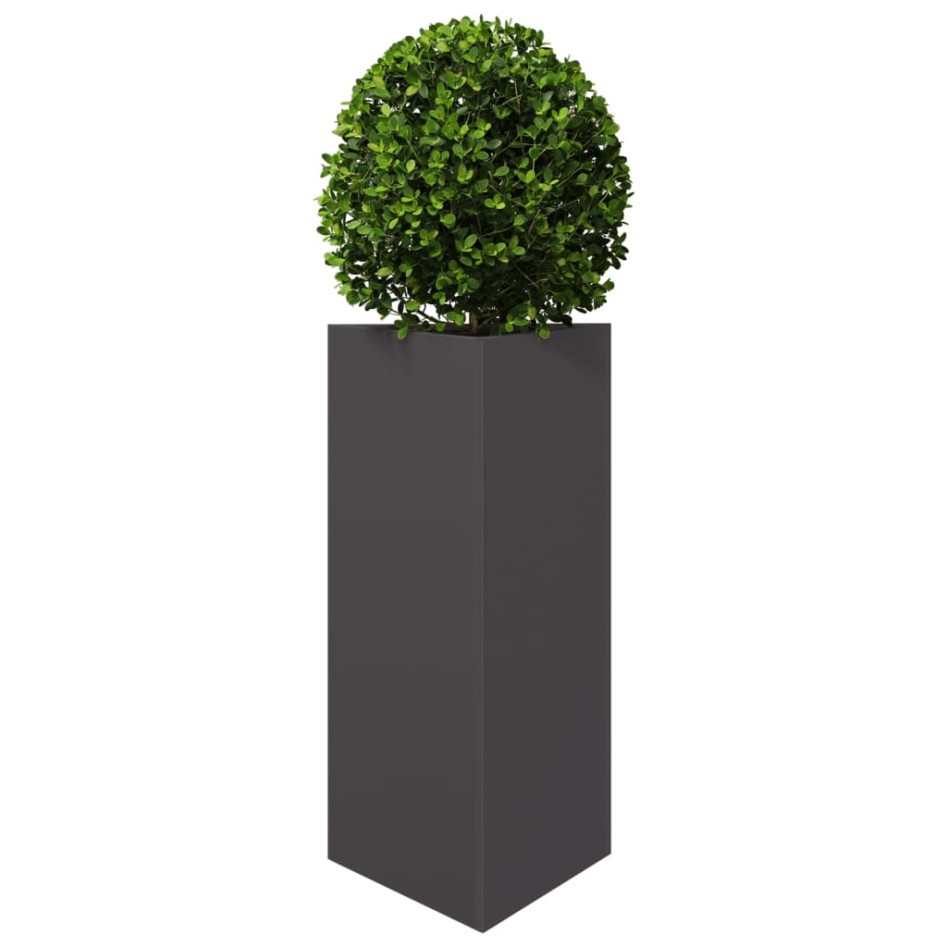 Jardineras triangulares 2 uds acero negro 40x34,5x70