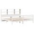 Cama con estantería sin colchón madera maciza blanca 200x200