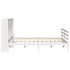 Cama con estantería sin colchón madera maciza blanca 200x200