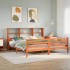 Cama con estantería sin colchón madera maciza marrón 180x200