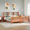 Cama con estantería sin colchón madera maciza marrón 180x200 cm