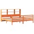 Cama con estantería sin colchón madera maciza marrón 180x200