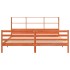 Cama con estantería sin colchón madera maciza marrón 180x200