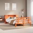 Cama con estantería sin colchón madera maciza marrón 140x190