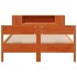Cama con estantería sin colchón madera maciza marrón 140x190