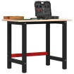 Banco de trabajo rectangular madera maciza roble 100x60x81,5 cm