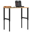 Banco de trabajo rectangular madera maciza 100x60x(71,5-98) cm