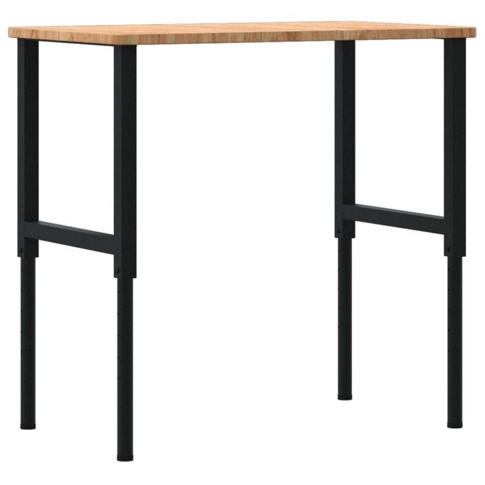 Banco de trabajo rectangular madera maciza 100x60x(71,5-98)