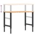 Banco de trabajo rectangular madera maciza 100x60x(71,5-98)