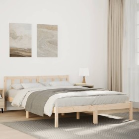 Cama extralarga sin colchón madera maciza de pino 140x220
