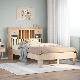 Estructura de cama sin colchón madera maciza de pino 135x190