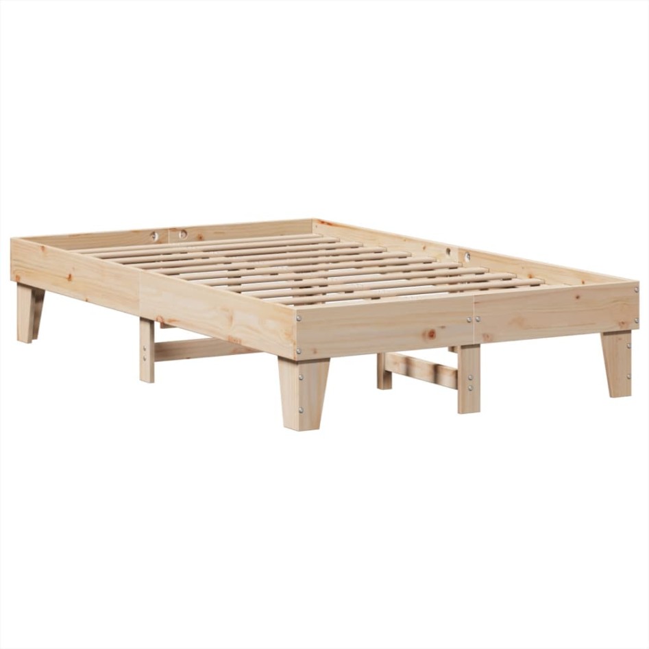 Estructura de cama sin colchón madera maciza de pino 135x190