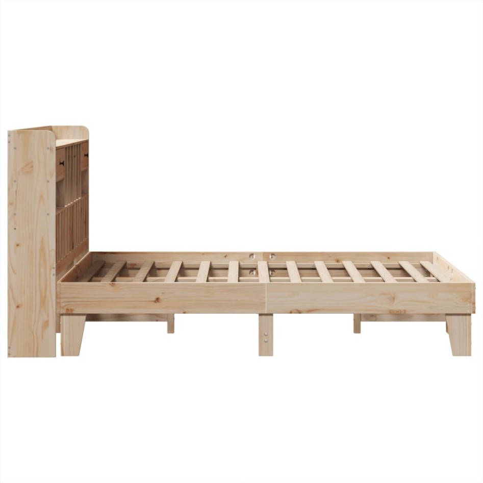 Estructura de cama sin colchón madera maciza de pino 135x190