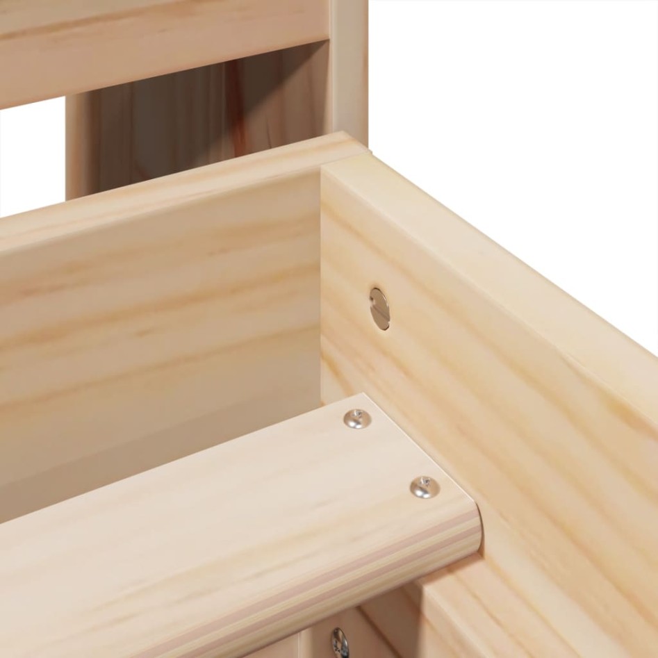 Estructura de cama sin colchón madera maciza de pino 135x190