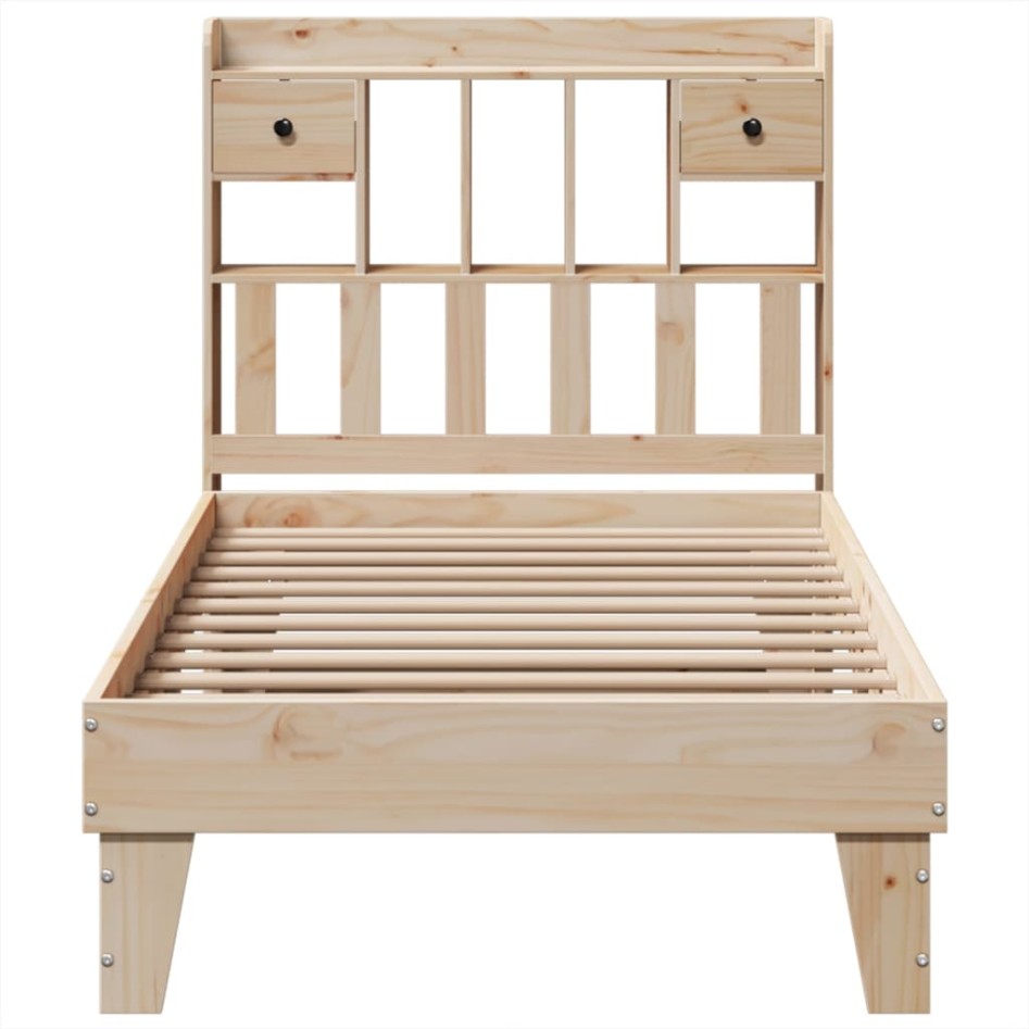 Estructura de cama sin colchón madera maciza de pino 90x190