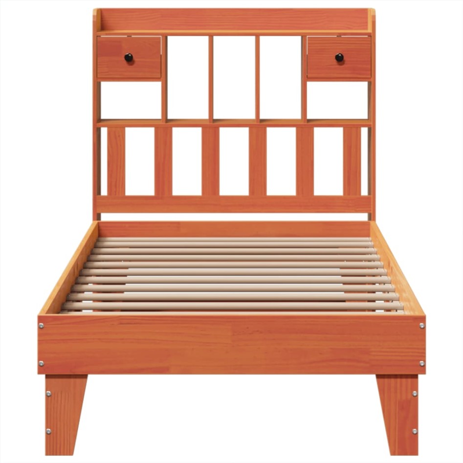 Estructura de cama sin colchón madera maciza marrón 90x190