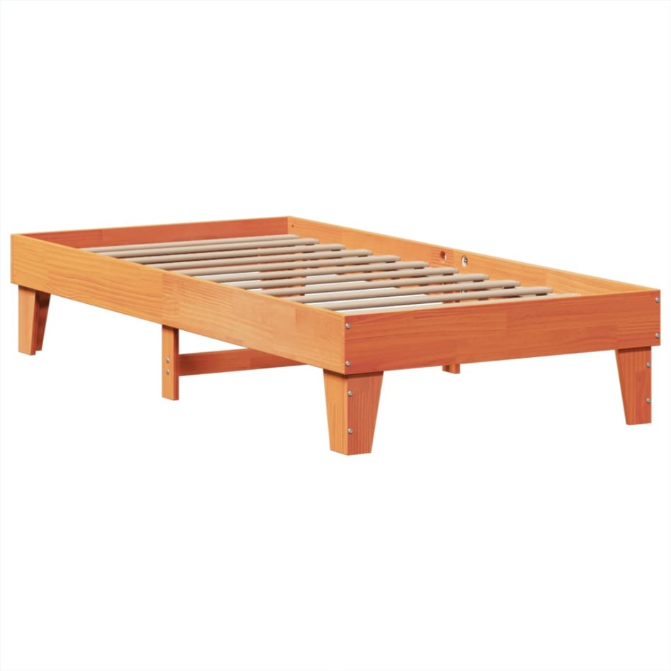 Estructura de cama sin colchón madera maciza marrón 90x190