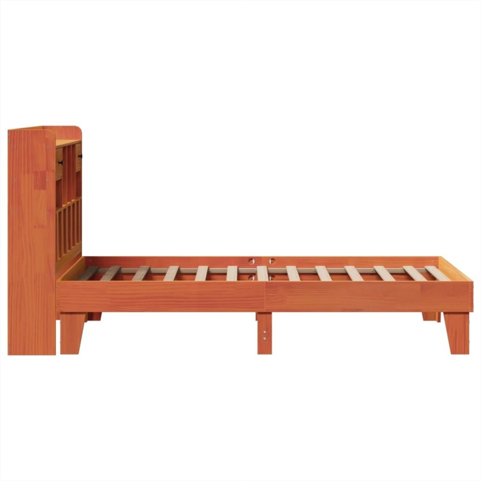 Estructura de cama sin colchón madera maciza marrón 90x190