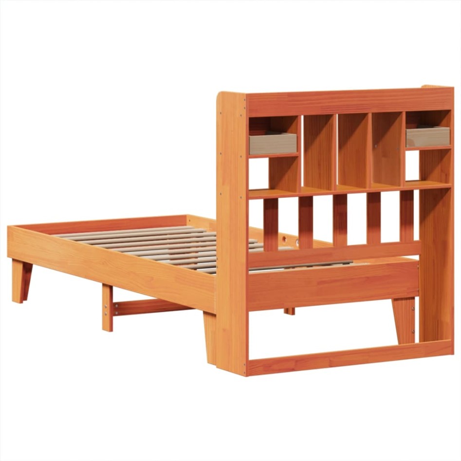 Estructura de cama sin colchón madera maciza marrón 90x190