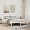 Cama extralarga sin colchón madera maciza blanca 160x210 cm