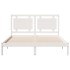 Cama extralarga sin colchón madera maciza blanca 160x210