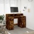 Escritorio con LED madera ingeniería roble ahumado 120x55x91