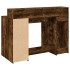 Escritorio con LED madera ingeniería roble ahumado 120x55x91