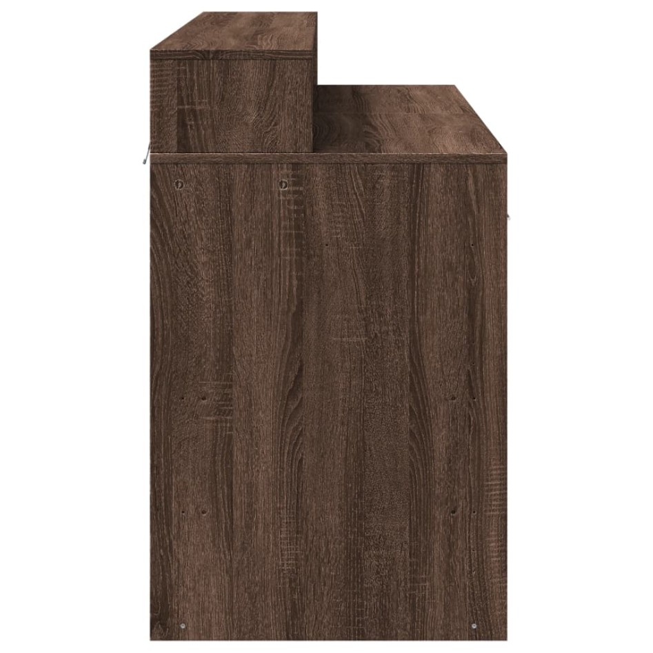 Escritorio con LED madera ingeniería marrón roble 120x55x91