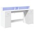 Escritorio con luz LED madera ingeniería blanco 160x55x91